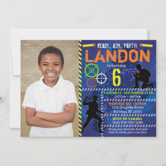 ダーツウォーズ誕生日パーティー招待状 招待状 (正面)