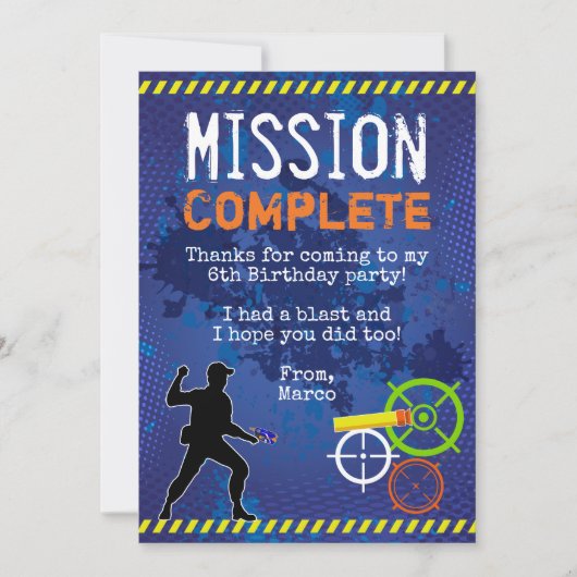 ダーツウォーズ バースデーパーティー 感謝のカード 招待状 (正面)