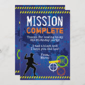 ダーツウォーズ バースデーパーティー 感謝のカード 招待状 (正面/裏面)