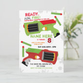 ダーツガンおもしろいエイムシュートパーティー誕生日 招待状 (スタンド正面)