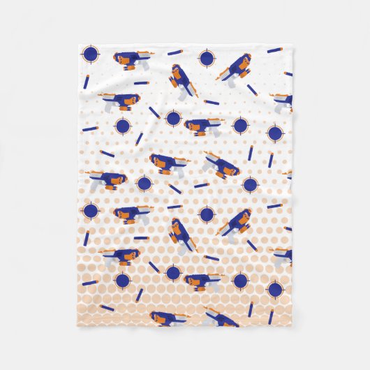 ダーツガンバトルウォーズ少年のターゲットパターン フリースブランケット (正面)