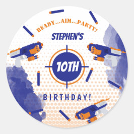 ダーツガンバトルウォーズ少年の誕生日パーティー ラウンドシール