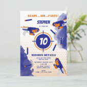 ダーツガンバトルウォーズ少年の誕生日パーティー 招待状 (スタンド正面)