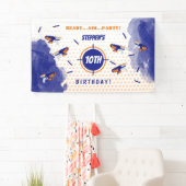 ダーツガンバトルウォーズ少年の誕生日パーティー 横断幕 (インサイチュ)