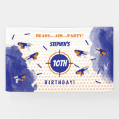 ダーツガンバトルウォーズ少年の誕生日パーティー 横断幕 (横)