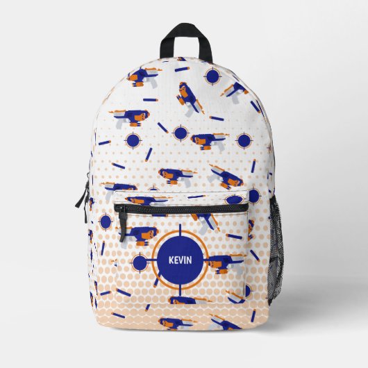 ダーツガンバトルウォーズ少年ターゲットパターンスクール プリントバックパック (正面)