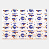 ダーツガンバトルウォーズ少年誕生日少年の名前の年齢 ラッピングペーパーシート (正面)