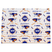 ダーツガンバトルウォーズ少年誕生日少年の名前の年齢 ラージペーパーバッグ (正面)