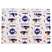 ダーツガンバトルウォーズ少年誕生日少年の名前の年齢 ラージペーパーバッグ (裏面)