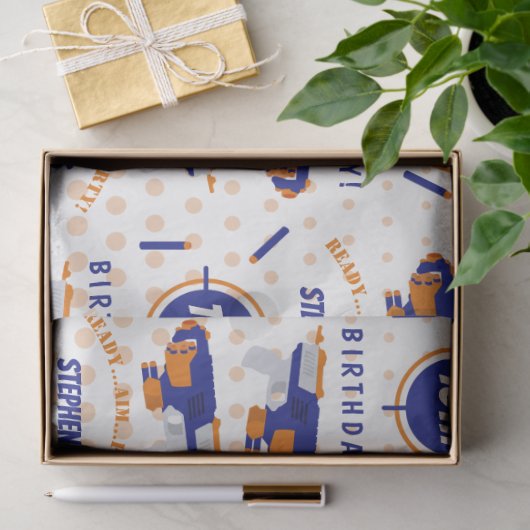 ダーツガンバトルウォーズ少年誕生日少年の名前の年齢 薄葉紙 (ギフト)