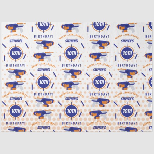 ダーツガンバトルウォーズ少年誕生日少年の名前の年齢 薄葉紙 (正面)