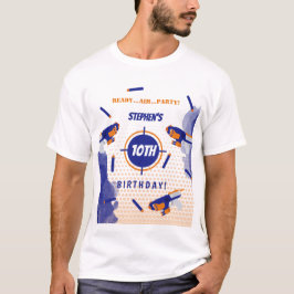 ダーツガンバトルボーイズバースデーパーティーパパ Tシャツ