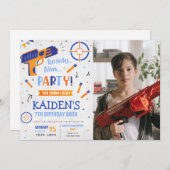 ダーツガンパーティー誕生日写真 招待状 (正面/裏面)