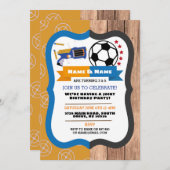 ダーツガン&フットボールのジョイントボーイ誕生日  招待状 (正面/裏面)