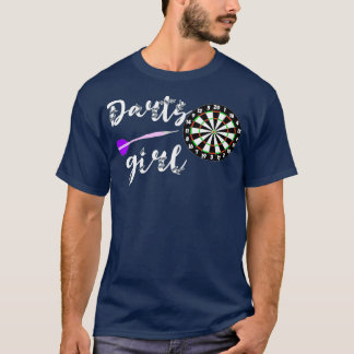 ダーツガールダーツプレイヤーアローゲームブルズイェボード Tシャツ