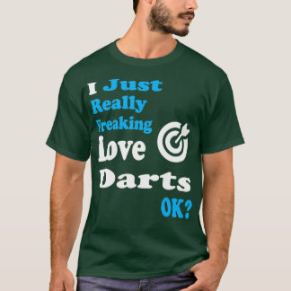 ダーツシャツ私は本当にダーツが大好き Tシャツ