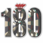 ダーツスコア180、 シール (正面)