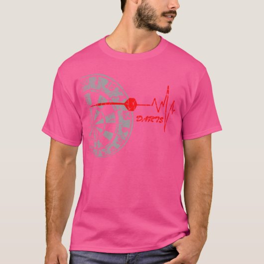 ダーツダーツボードハートビート Tシャツ (正面)