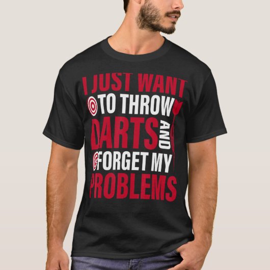 ダーツダーツ投げ選手を投げたい Tシャツ (正面)