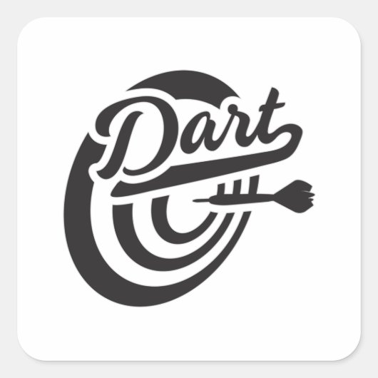 ダーツダーツ180ダーツボードブルズイェアローギフトアイディア スクエアシール (正面)