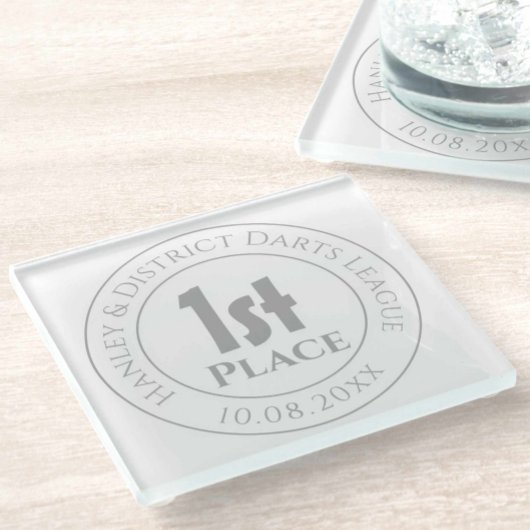 ダーツチームダーツ選手第1位賞受賞者 ガラスコースター