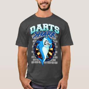 ダーツチームプレーヤーシャークダートボードダーツ引用文 Tシャツ