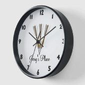 ダーツデザインブラックナンバ 壁時計 (傾斜)