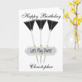 ダーツデザイン誕生日カードプリントまたはダウンロード カード (黄色い花)