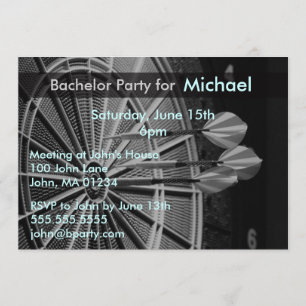 ダーツバチュラーパーティ招待状カード 招待状