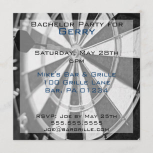 ダーツバチュラーパーティ招待状カード 招待状