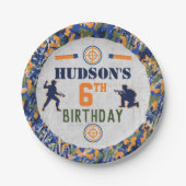 ダーツバースデーパーティー軍隊迷彩柄兵士食 ペーパープレート (正面)