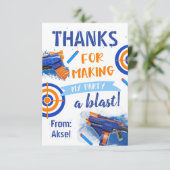 ダーツパーティーサンキューカード | Dart誕生日 サンキューカード (スタンド正面)