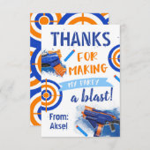 ダーツパーティーサンキューカード | Dart誕生日 サンキューカード (正面/裏面)