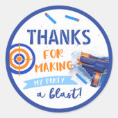 ダーツパーティーフェイバーラベル | Dart誕生日 ラウンドシール (正面)