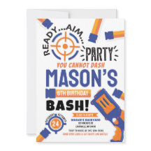 ダーツパーティー誕生日招待状ダーツガン招待状