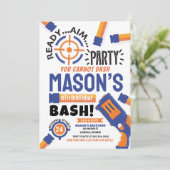 ダーツパーティー誕生日招待状ダーツガン招待状 招待状 (スタンド正面)