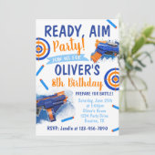 ダーツパーティー誕生日招待状 | ダーツ銃 招待状 (スタンド正面)