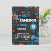 ダーツパーティー誕生日招待状 | Dart Gun 招待状 (スタンド正面)