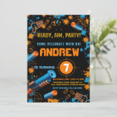 ダーツパーティー誕生日招待状 | Dart Gun 招待状 (スタンド正面)