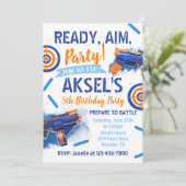 ダーツパーティー誕生日招待状 | Dart Gun 招待状 (スタンド正面)