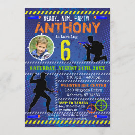 ダーツフォト招待状ダーツガンバースデーパーティー 招待状