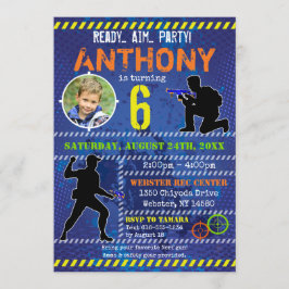 ダーツフォト招待状ダーツガンバースデーパーティー 招待状