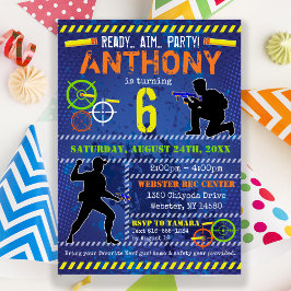 ダーツブラスターボーイズパーティー誕生日招待状 招待状