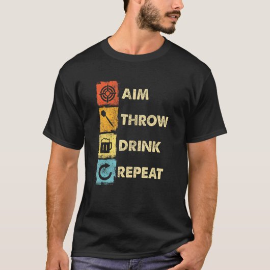 ダーツプレイヤーがダーツを投げるコツ 4 Tシャツ (正面)