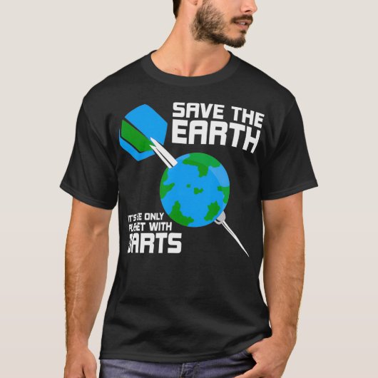 ダーツプレイヤーのいる唯一の惑星 Tシャツ (正面)