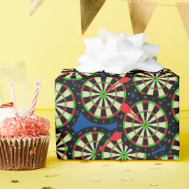 ダーツプレイヤーダーツボードパターン(の模様が)ある誕生日 ラッピングペーパー