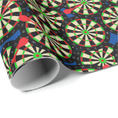 ダーツプレイヤーダーツボードパターン（の模様が）ある誕生日 ラッピングペーパー (ロールコーナー)