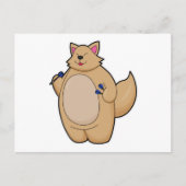 ダーツプレーヤーとしての猫、ダーツとともに ポストカード (正面)