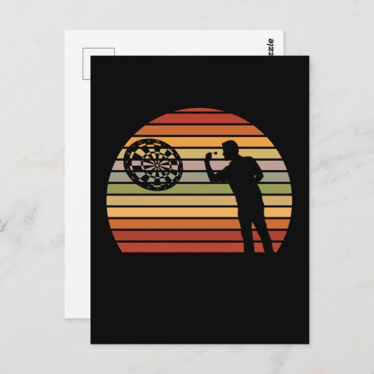 ダーツプレーヤーレトロダーツボードダーツ ポストカード (正面/裏面)