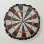 ダーツボードでブルズアイを ラウンドクッション (正面)